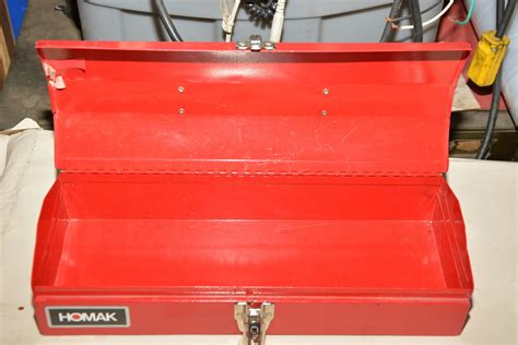 Homak Steel Hip Roof Tool Box, Red, 16 Inches